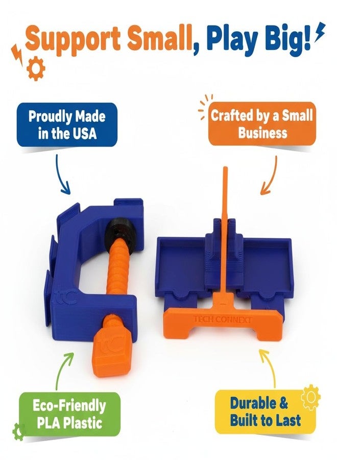 TechConnext Two Lane Start Gate & Track Clamp | Compatible with Hot Wheel Track | Made in USA | Durable PLA Plastic | Small Business - Image 3